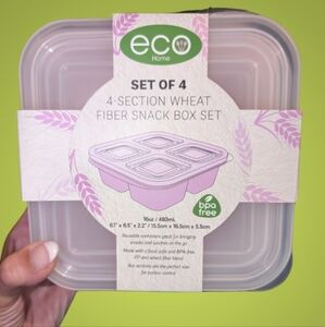 Eco Snack Box Set, Pinks, Set of 4, NWT, Plant Based